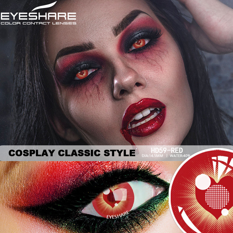 Rynx Cosplay HD59 Red 14.5mm 1 Pair | 1 Year