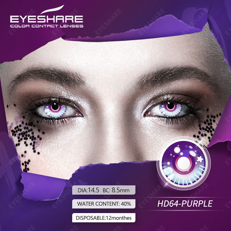 Rynx Cosplay HD64 Purple 14.5mm 1 Pair | 1 Year