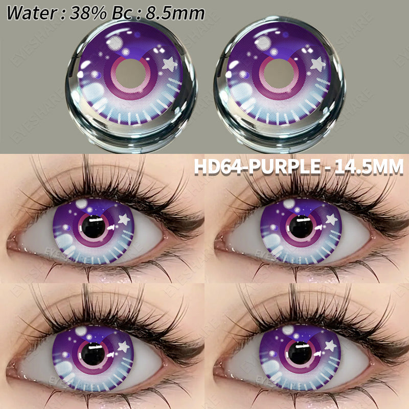 Rynx Cosplay HD64 Purple 14.5mm 1 Pair | 1 Year