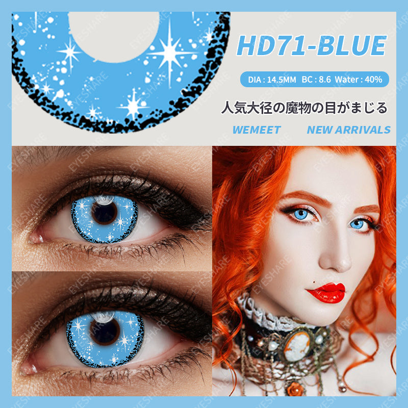 Rynx Cosplay HD71 Blue 14.5 mm 1 Pair | 1 Year