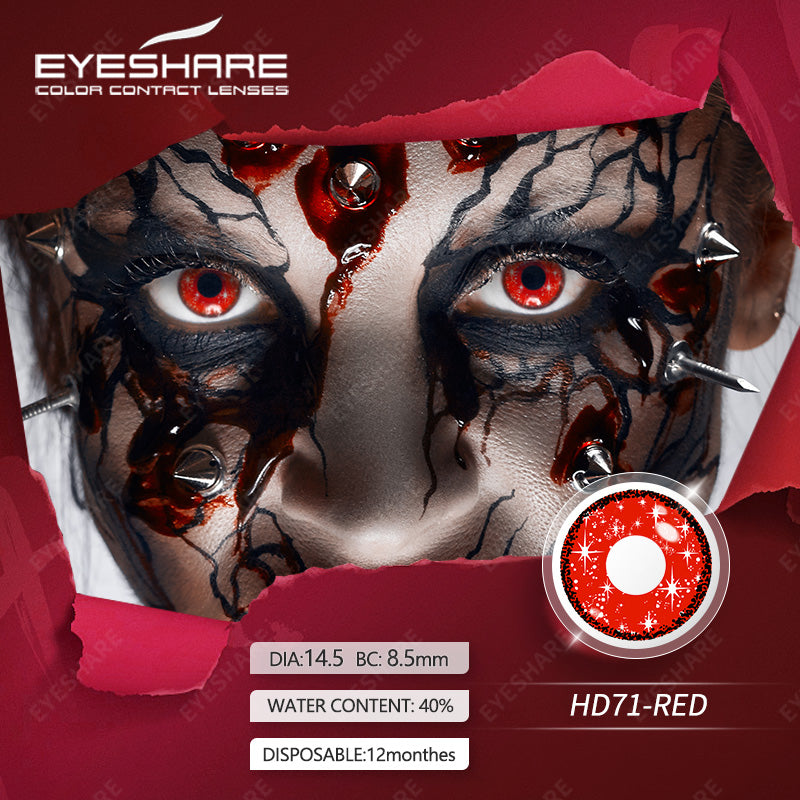 Rynx Cosplay HD71 Red 14.5mm 1 Pair | 1 Year