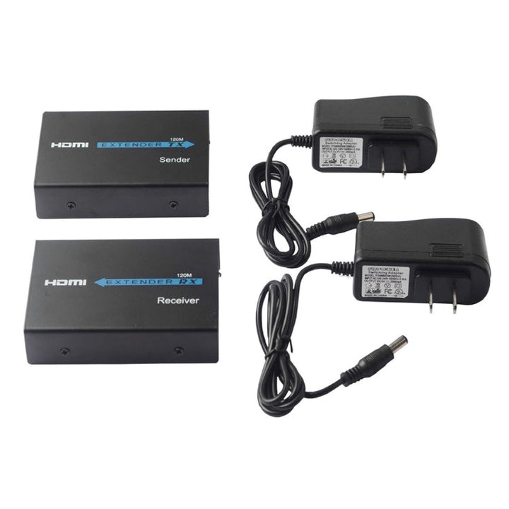 Lisslune | HDMI Extender (Receiver & Transmitter) over a single UTP CAT5e/6 cable, transmission distance: 120m (Black)