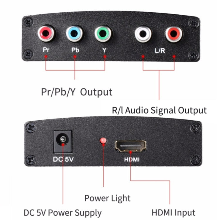 Lisslune | 1080P HD HDMI to YPbPr Video and R/L Audio Adapter Converter (Black)