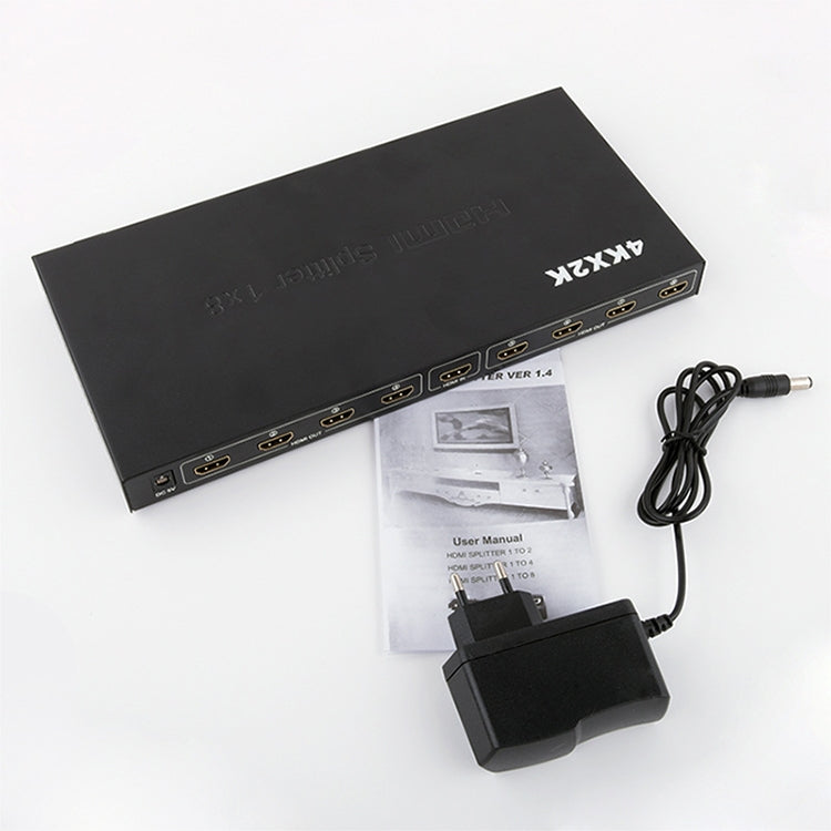 Lisslune | 1 x 8 Full HD 1080P HDMI splitter with switch, support for 3D & 4K x 2K
