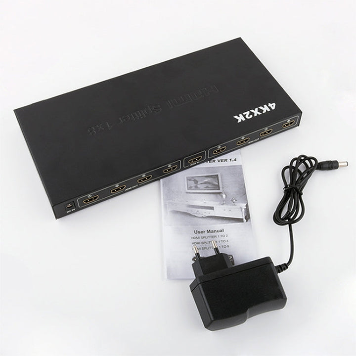 Lisslune | 1 x 8 Full HD 1080P HDMI splitter with switch, support for 3D & 4K x 2K