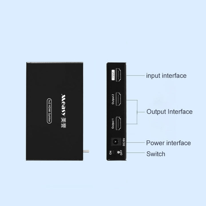 Lisslune | Measy SPH102 1 to 2 HDMI 1080P simultaneous display splitter, US plug