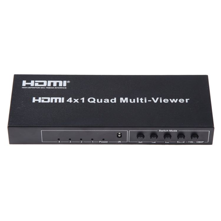 Lisslune | 4 in 1 Out HDMI Quad-Multi-Viewer with seamless switcher, UK plug