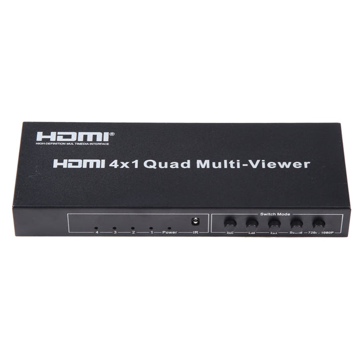 Lisslune | 4 in 1 Out HDMI Quad-Multi-Viewer with seamless switcher, UK plug