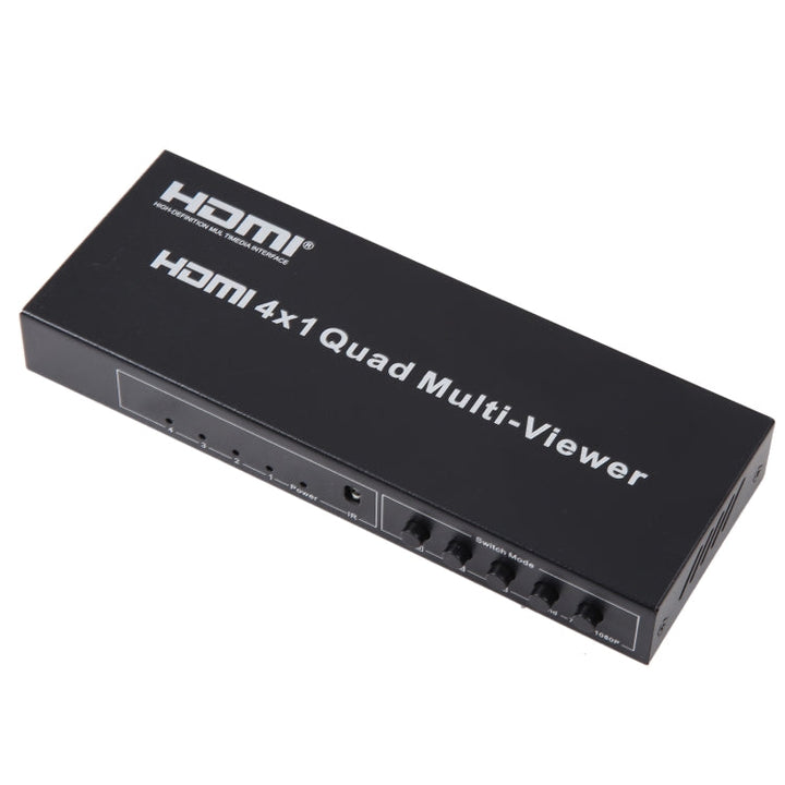 Lisslune | 4 in 1 Out HDMI Quad-Multi-Viewer with seamless switcher, EU plug
