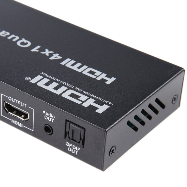 Lisslune | 4 in 1 Out HDMI Quad-Multi-Viewer with seamless switcher, UK plug
