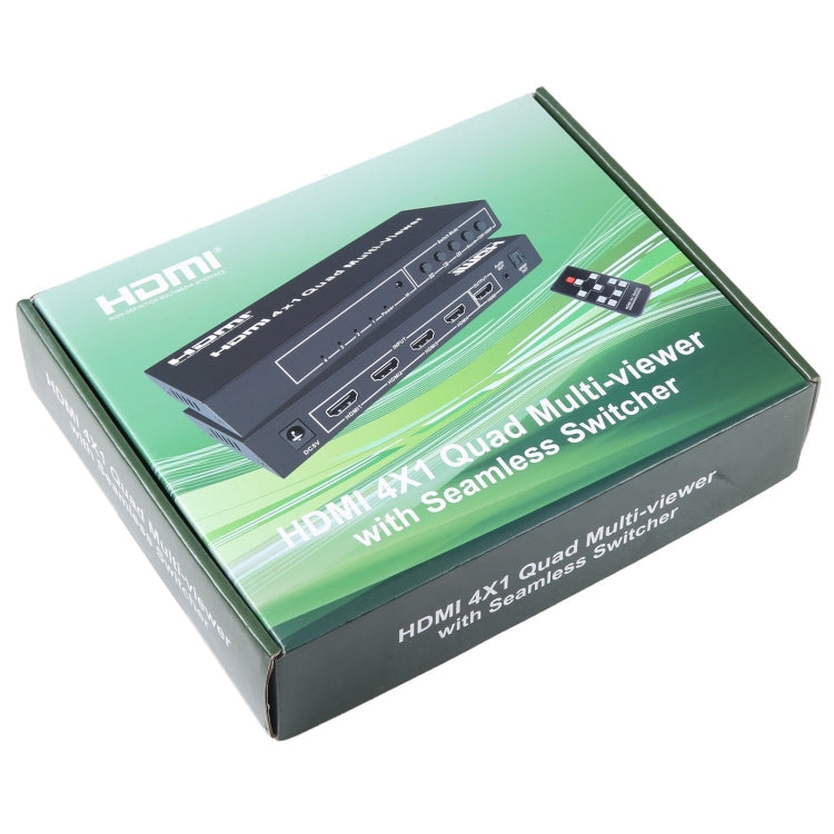 Lisslune | 4 in 1 Out HDMI Quad-Multi-Viewer with seamless switcher, EU plug