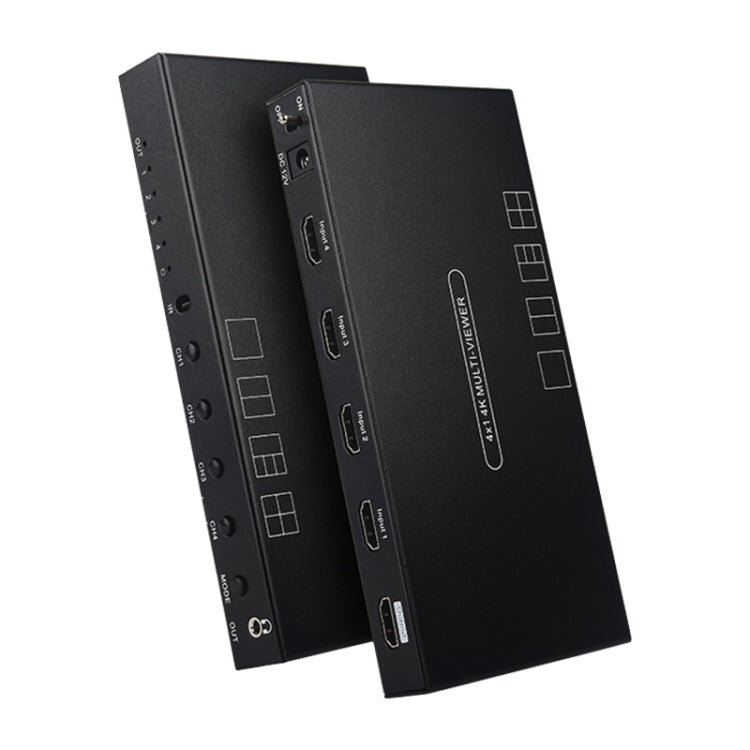 Lisslune | Measy MV4341 4K 30Hz 4 In 1 Out HDMI Quad Screen Splitter, Plug Type: EU Plug (Black)