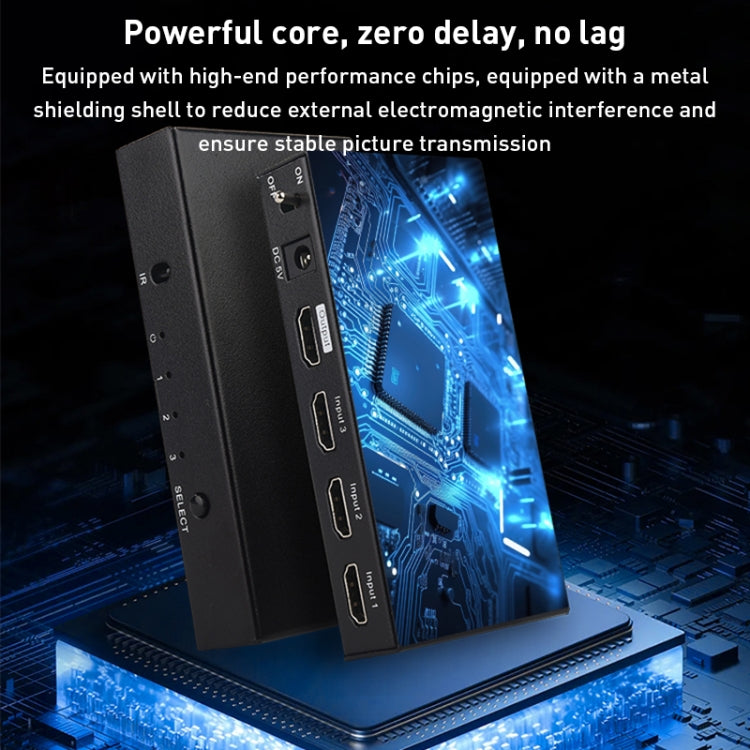 Lisslune | Measy SWH4631 4K 60Hz 3 In 1 Out HDMI Converter Switch, Plug type: EU plug (Black)