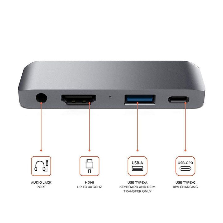 Lisslune | HW-TC29 4 In 1 Type-C / USB-C Multifunctional Expansion HUB Adapter iPad Pro HUB (Gray)