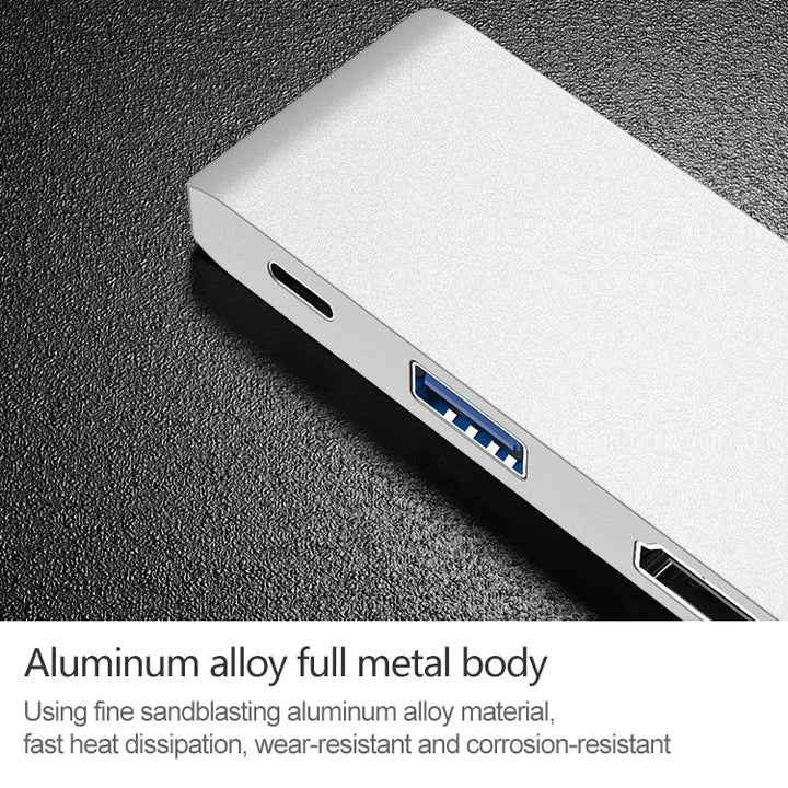 Lisslune | HW-TC29 4 In 1 Type-C / USB-C Multifunctional Extension HUB Adapter iPad Pro HUB (Silver)