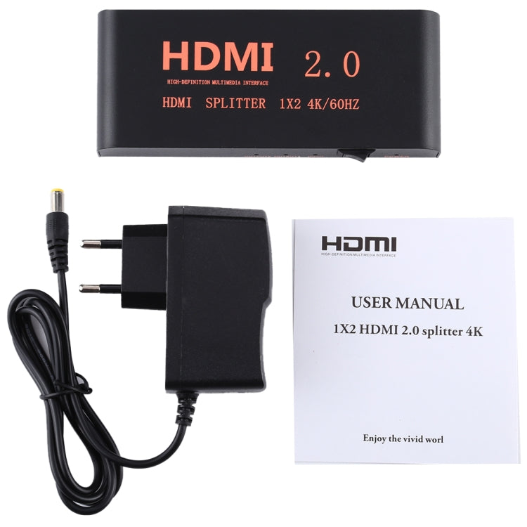 Lisslune | CY-041 1X2 HDMI 2.0 4K/60Hz Splitter, EU plug