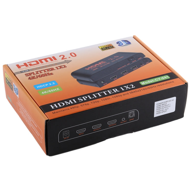 Lisslune | CY-041 1X2 HDMI 2.0 4K/60Hz Splitter, EU plug