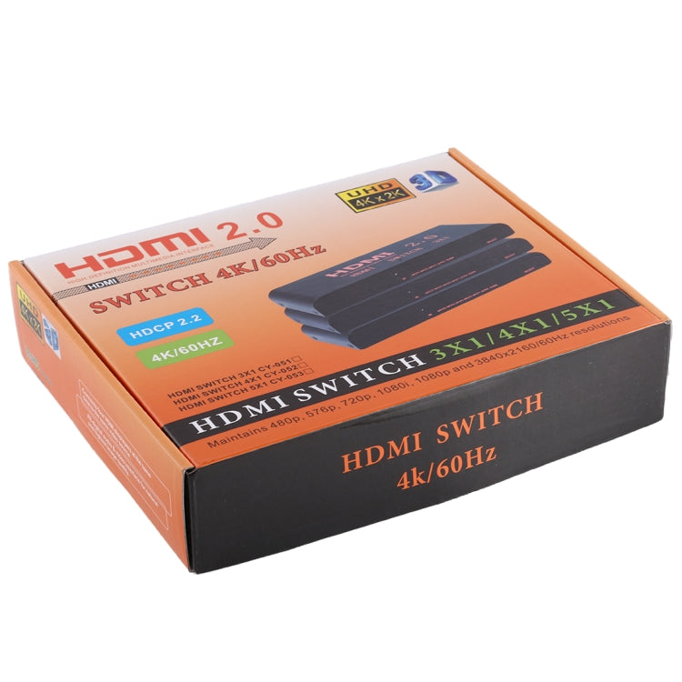 Lisslune | 3X1 4K/60Hz HDMI 2.0 Switch with Remote Control, EU Plug