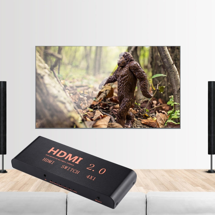 Lisslune | 4X1 4K/60Hz HDMI 2.0 Switch with Remote Control, EU Plug