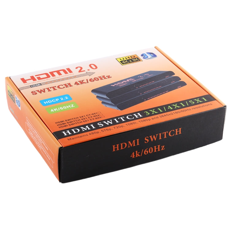 Lisslune | 5X1 4K/60Hz HDMI 2.0 Switch with Remote Control, EU Plug