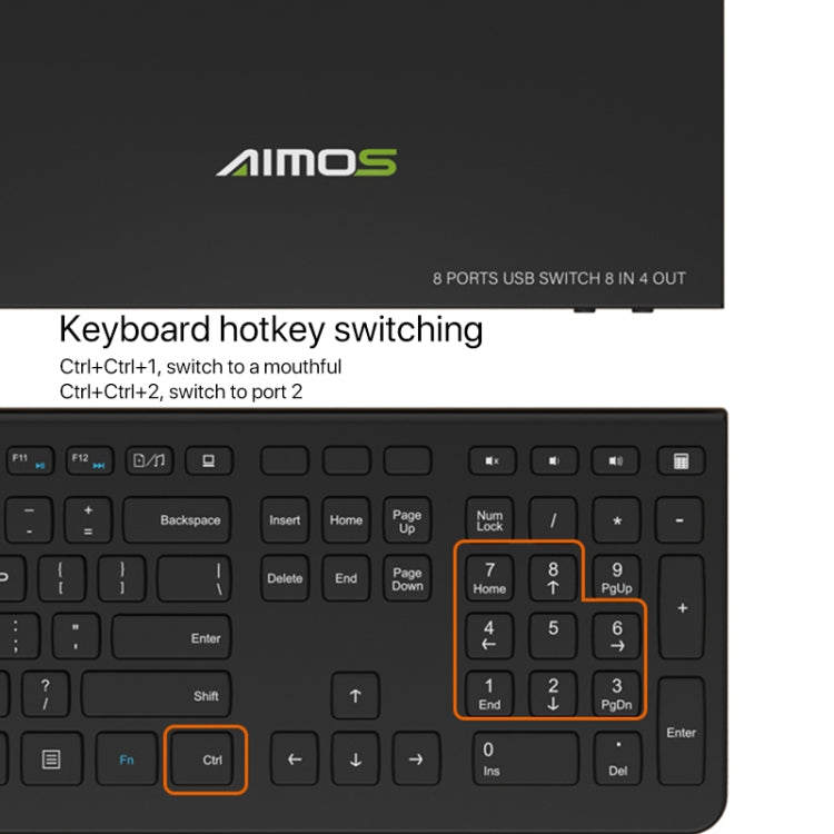 Lisslune | AIMOS AM-KM804 USB 8 In 4 Out Switch