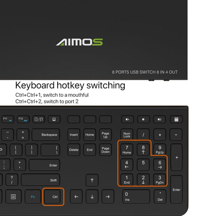Lisslune | AIMOS AM-KM804 USB 8 In 4 Out Switch