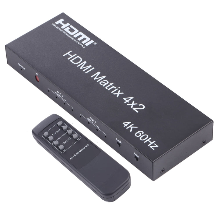 Lisslune | HDMI 4x2 Matrix Switcher / Splitter with remote control, support for ARC / MHL / 4Kx2K / 3D, 4 Ports HDMI input, 2 Ports HDMI output