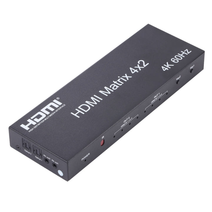 Lisslune | HDMI 4x2 Matrix Switcher / Splitter with remote control, support for ARC / MHL / 4Kx2K / 3D, 4 Ports HDMI input, 2 Ports HDMI output