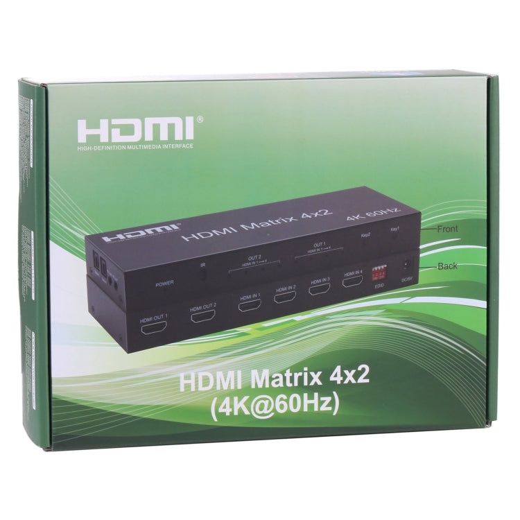 Lisslune | HDMI 4x2 Matrix Switcher / Splitter with remote control, support for ARC / MHL / 4Kx2K / 3D, 4 Ports HDMI input, 2 Ports HDMI output