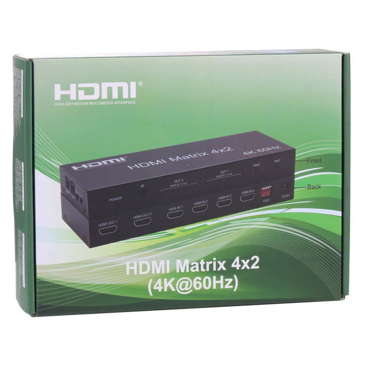 Lisslune | HDMI 4x2 Matrix Switcher / Splitter with remote control, support for ARC / MHL / 4Kx2K / 3D, 4 Ports HDMI input, 2 Ports HDMI output