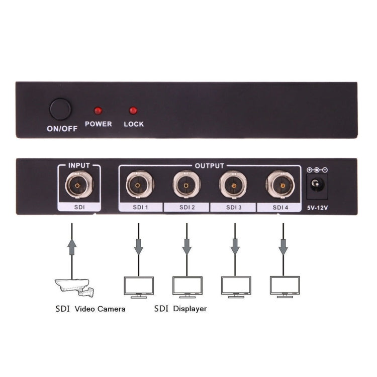 Lisslune | NEWKENG S114 SDI / HD-SDI / 3G-SDI 1X4 Splitter Video Adapter