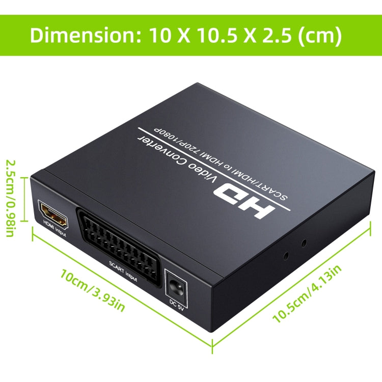 Lisslune | NEWKENG NK-8S SCART + HDMI to HDMI 720P / 1080P HD Video Converter Adapter Scaler Box