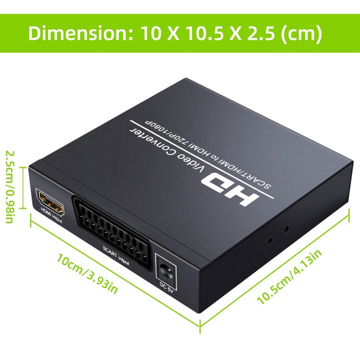 Lisslune | NEWKENG NK-8S SCART + HDMI to HDMI 720P / 1080P HD Video Converter Adapter Scaler Box