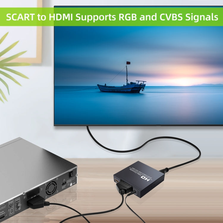 Lisslune | NEWKENG NK-8S SCART + HDMI to HDMI 720P / 1080P HD Video Converter Adapter Scaler Box