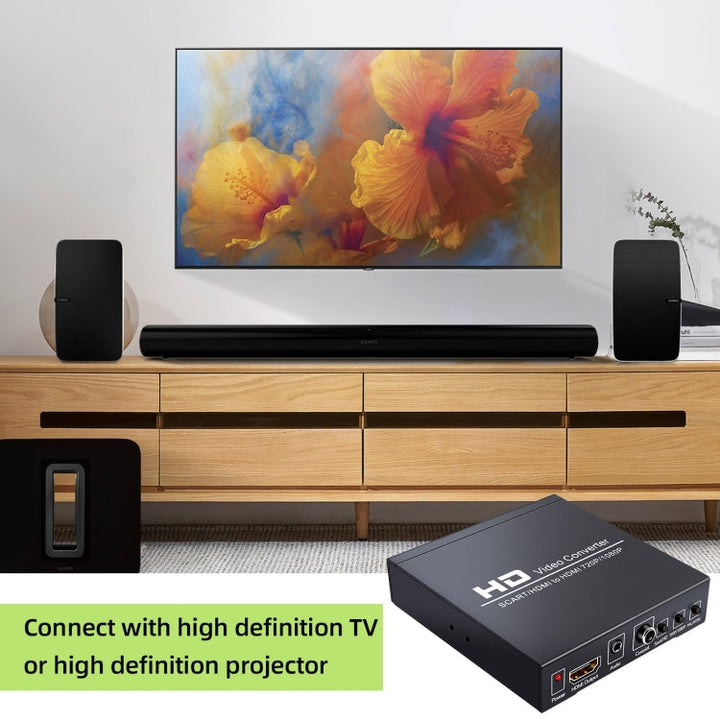 Lisslune | NEWKENG NK-8S SCART + HDMI to HDMI 720P / 1080P HD Video Converter Adapter Scaler Box