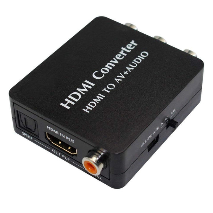 Lisslune | HDMI to AV Audio Converter Support SPDIF Coaxial Audio NTSC PAL Composite Video HDMI to 3RCA Adapter for TV /PC /PS3 / Blue-ray DVD