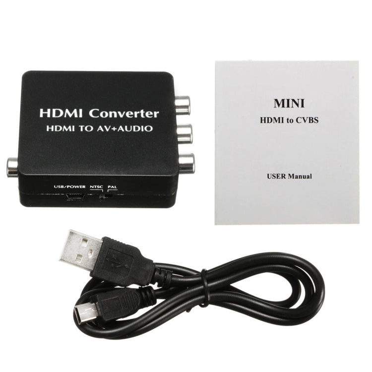 Lisslune | HDMI to AV Audio Converter Support SPDIF Coaxial Audio NTSC PAL Composite Video HDMI to 3RCA Adapter for TV /PC /PS3 / Blue-ray DVD