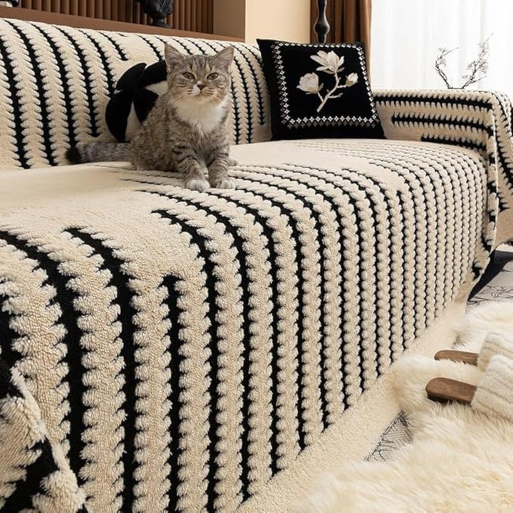Lisslune | Elegant Plush Sofa Cover with Tufted Details