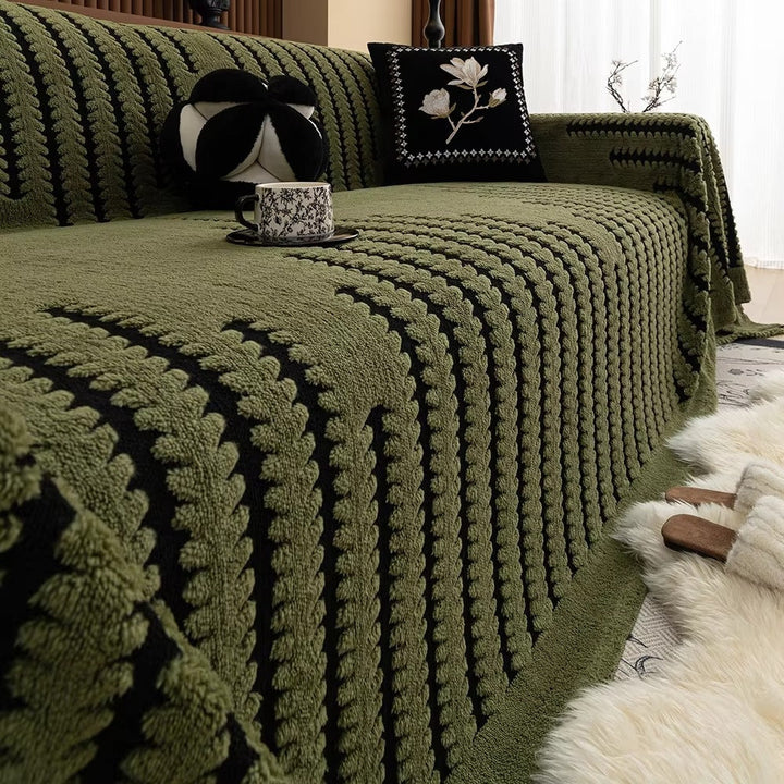 Lisslune | Elegant Plush Sofa Cover with Tufted Details