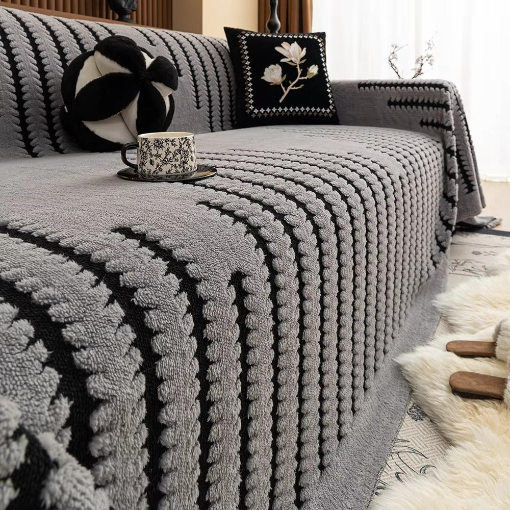 Lisslune | Elegant Plush Sofa Cover with Tufted Details