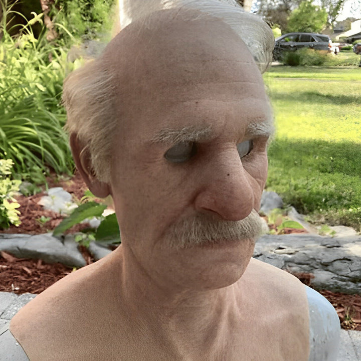 Lisslune | Realistic Old Man Mask – Halloween and Cosplay Latex Mask with Movable Mouth