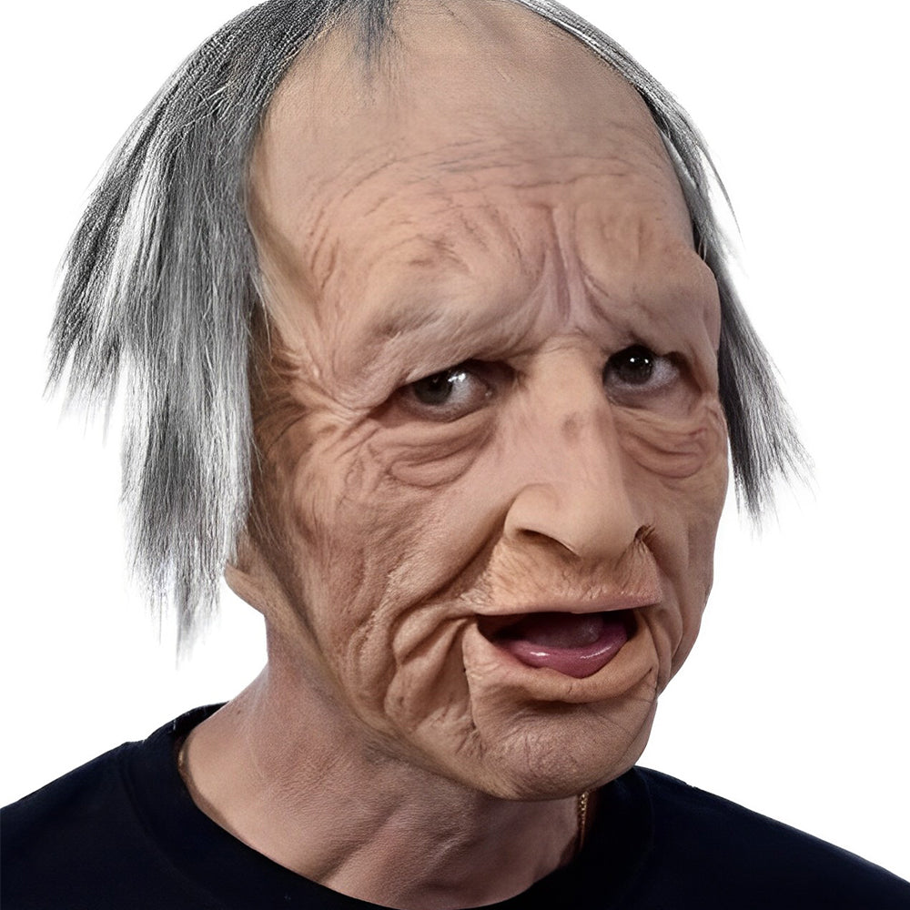 Lisslune | Realistic Old Man Mask – Halloween and Cosplay Latex Mask with Movable Mouth