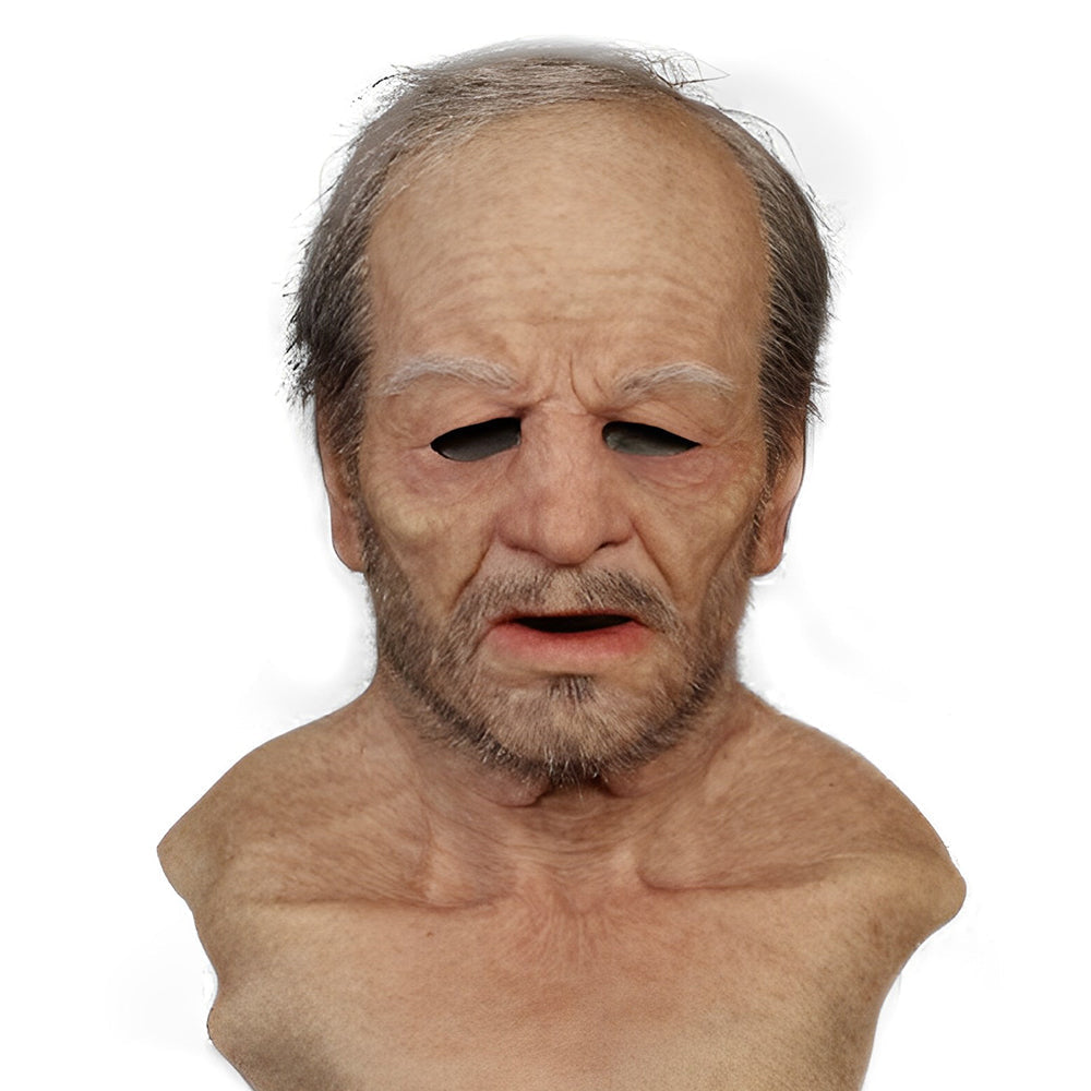 Lisslune | Realistic Old Man Mask – Halloween and Cosplay Latex Mask with Movable Mouth