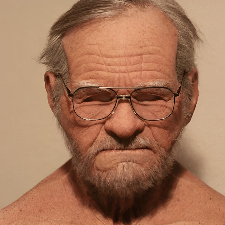 Lisslune | Realistic Old Man Mask – Halloween and Cosplay Latex Mask with Movable Mouth