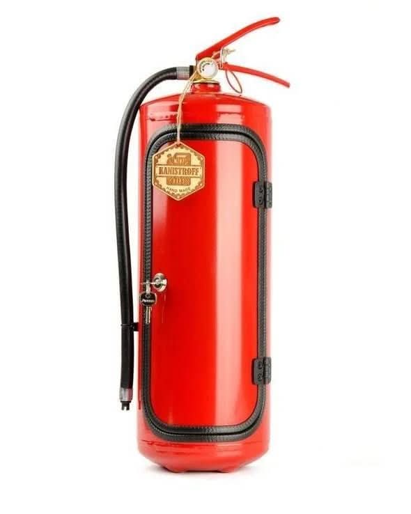 Lisslune | Hidden mini bar in fire extinguisher design for stylish drink storage