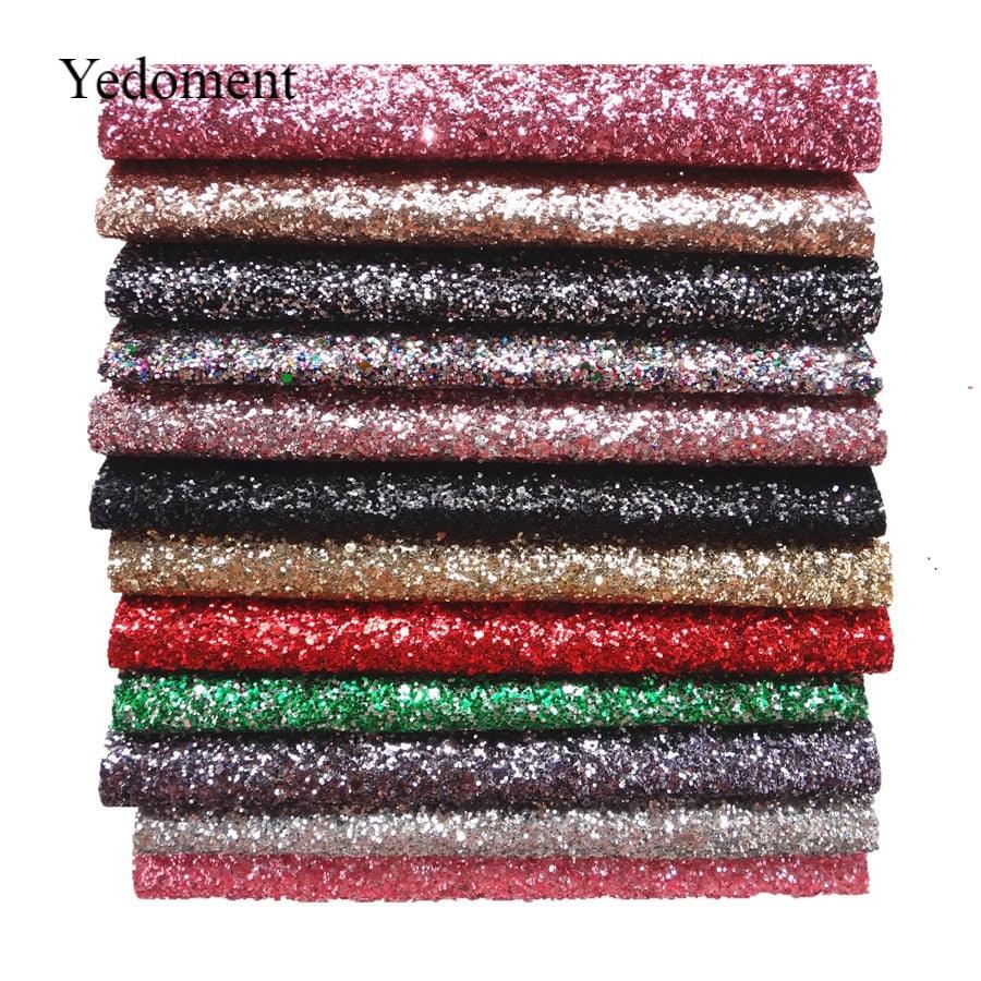 Lisslune | Glittery Synthetic Leather Craft Sheets for Creative DIY - 21CM x 29CM