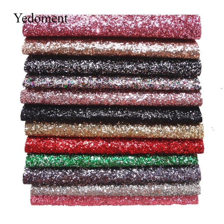 Lisslune | Glittery Synthetic Leather Craft Sheets for Creative DIY - 21CM x 29CM