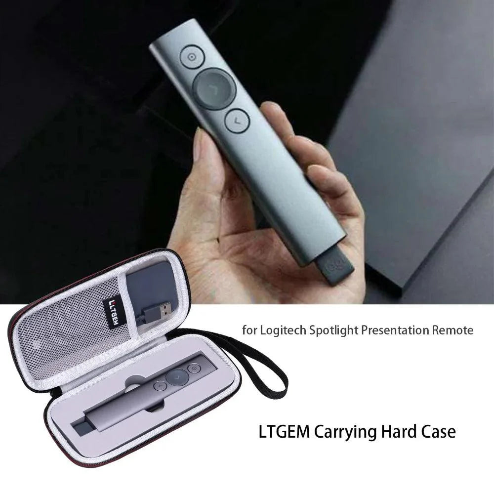 Lisslune | Logitech Spotlight Remote Protective Case - Elegant Black EVA Hard Shell for Safe Storage