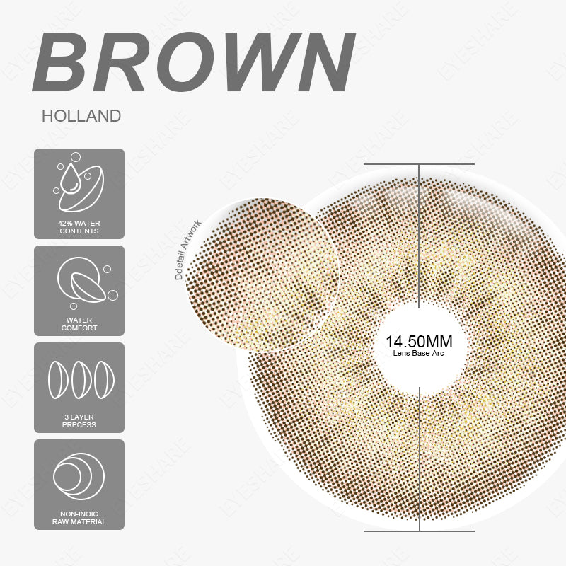Rynx Holland Brown 1 Day Use I 14.5mm, 10 Pieces=5 Pairs
