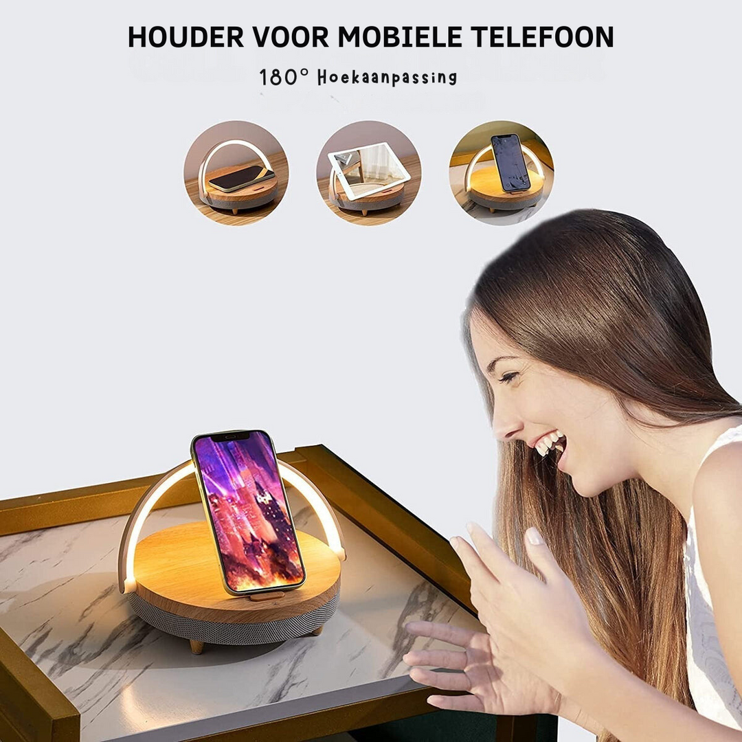 Lisslune | 3-in-1 LED Lamp, Bluetooth Speaker & Wireless Charger | Smart Desk Light